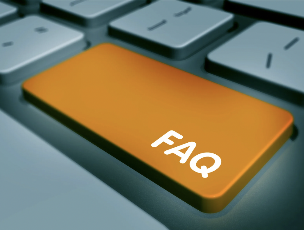Stylised question mark over a mining landscape, representing frequently asked questions